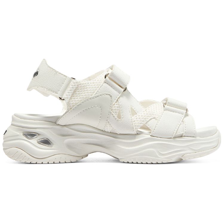 Skechers DLites Panda Sandals Leather Durable Non-Slip Sports Sandals Women Sandals White 119309-WHT