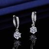Trendy Tassel Imitation Moissanite Six-Claw 1-Carat Earrings for Women