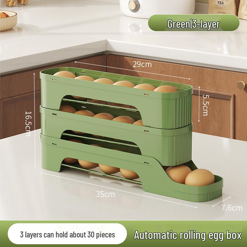 Food-Grade Sliding Egg Storage Box with Side Door for Refrigerators - Fresh-Keeping Solution