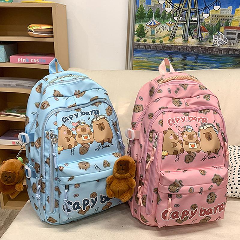 Cute Capybara Backpack Cartooon Large Capacity Backpack For Girls Boys Student Teenager Children's Primary Schoolbags