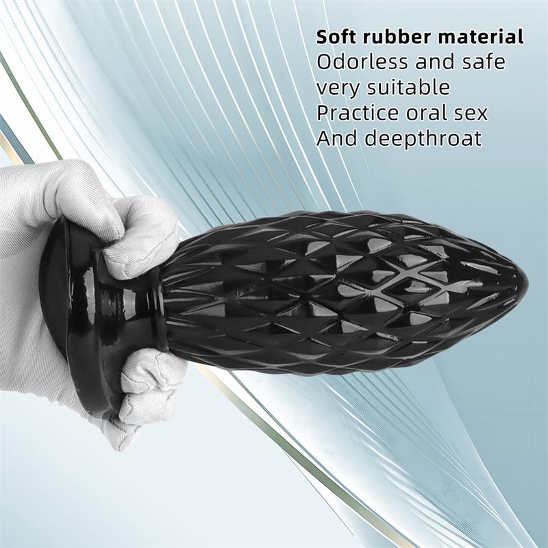 Super Large Black Stimulating Soft Anal Plug Suction Cup Anal Sex Supplies Adult Toys