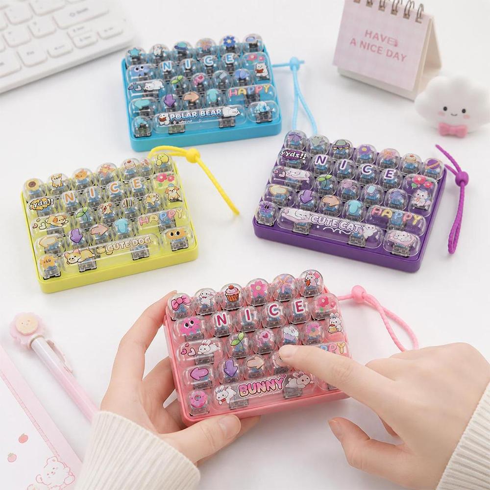 Clear Key Sounds Mechanical Keyboard Toy Cartoon Animal Patterns Bag Pendant Charm Gift Giving