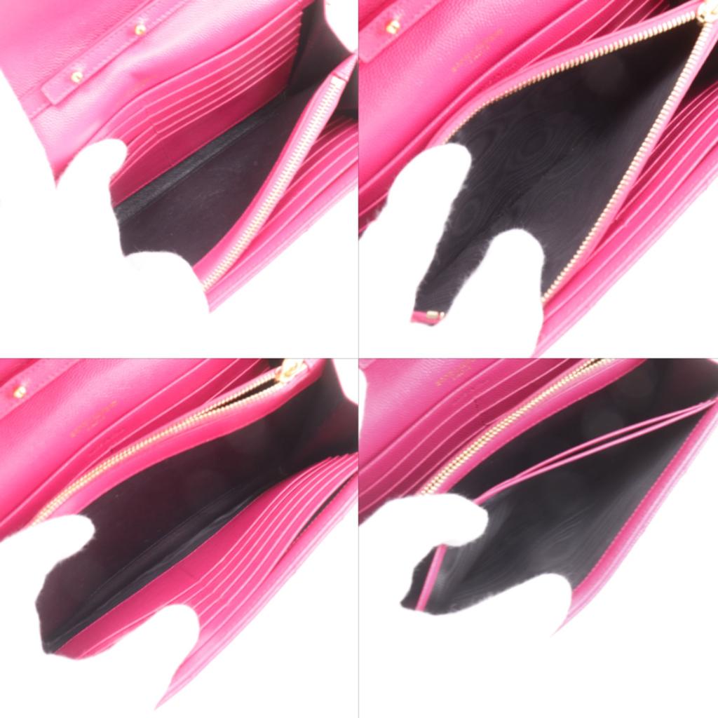 Saint Laurent ChainShoulder Chain Wallet Quilting Pink Leather Women Used
