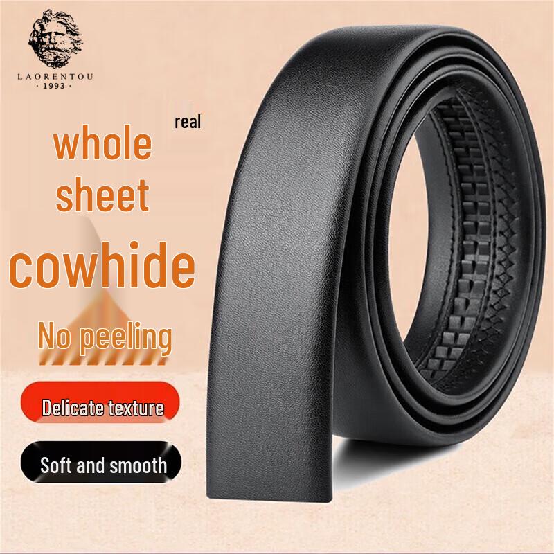 

LAORENTOU Мужской ремень-полоса из натуральной кожи с автоматической пряжкой 120cm