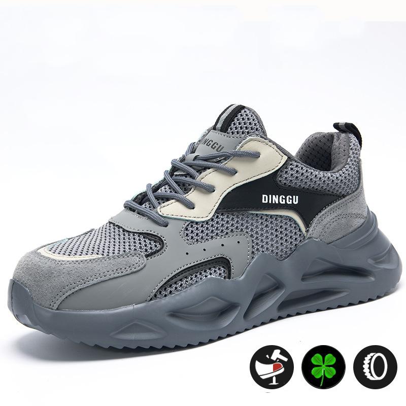 

Summer Protective Shoes Men Work Sneakers Steel Toe Cap Breathable Safety Shoes Anti-Smash Anti Puncture Indestructible Shoes 37