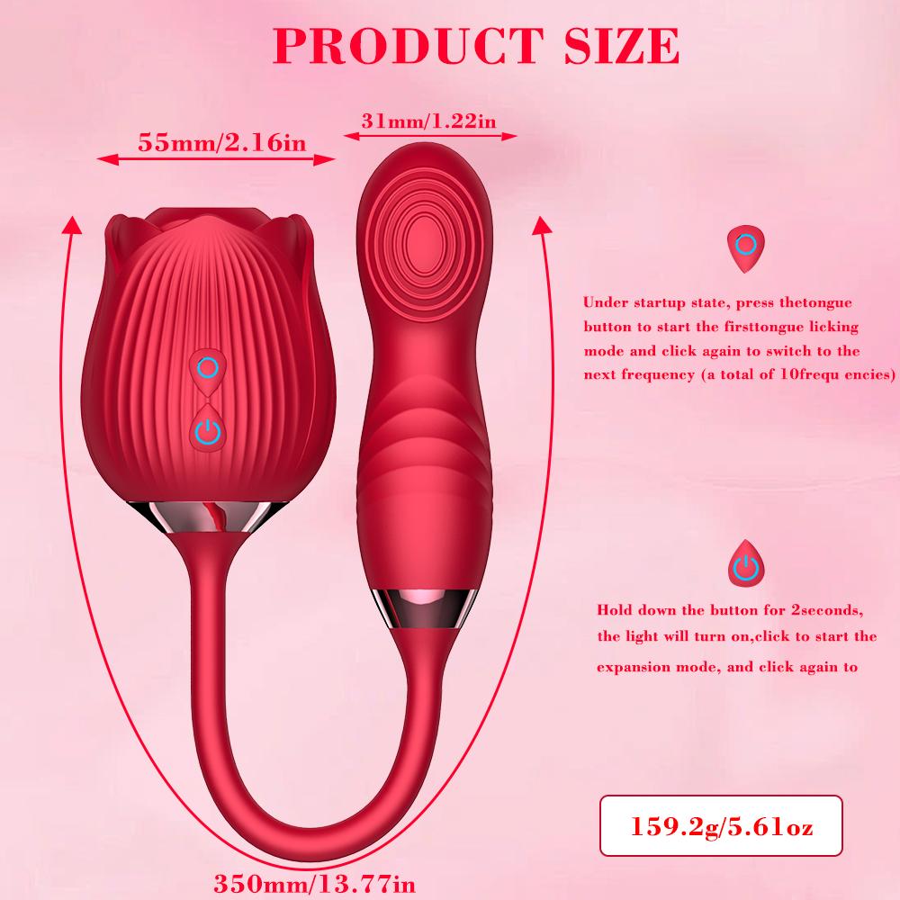 Rose Sucking Licking Vibrator for Women Dildo Clit Sucker Nipple Clitoris Stimulation Vibrators Female Sex Toys for Adults 18+