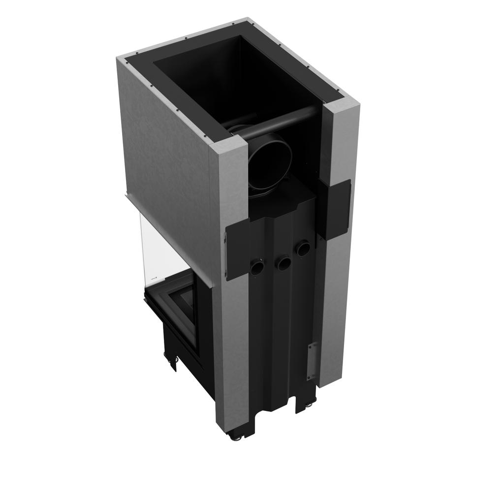 Steel fireplace KRATKI NBC 500/500 8 kW Ø 200 Lift-up black thermotec