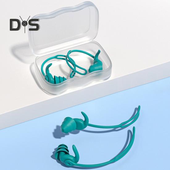 1 sett silikon ørepropper for svømmende med 360 graders roterende ledning ergonomisk vanntett vaskbar myk gjenbrukbar menn kvinner støyreduksjon stille ørepropper