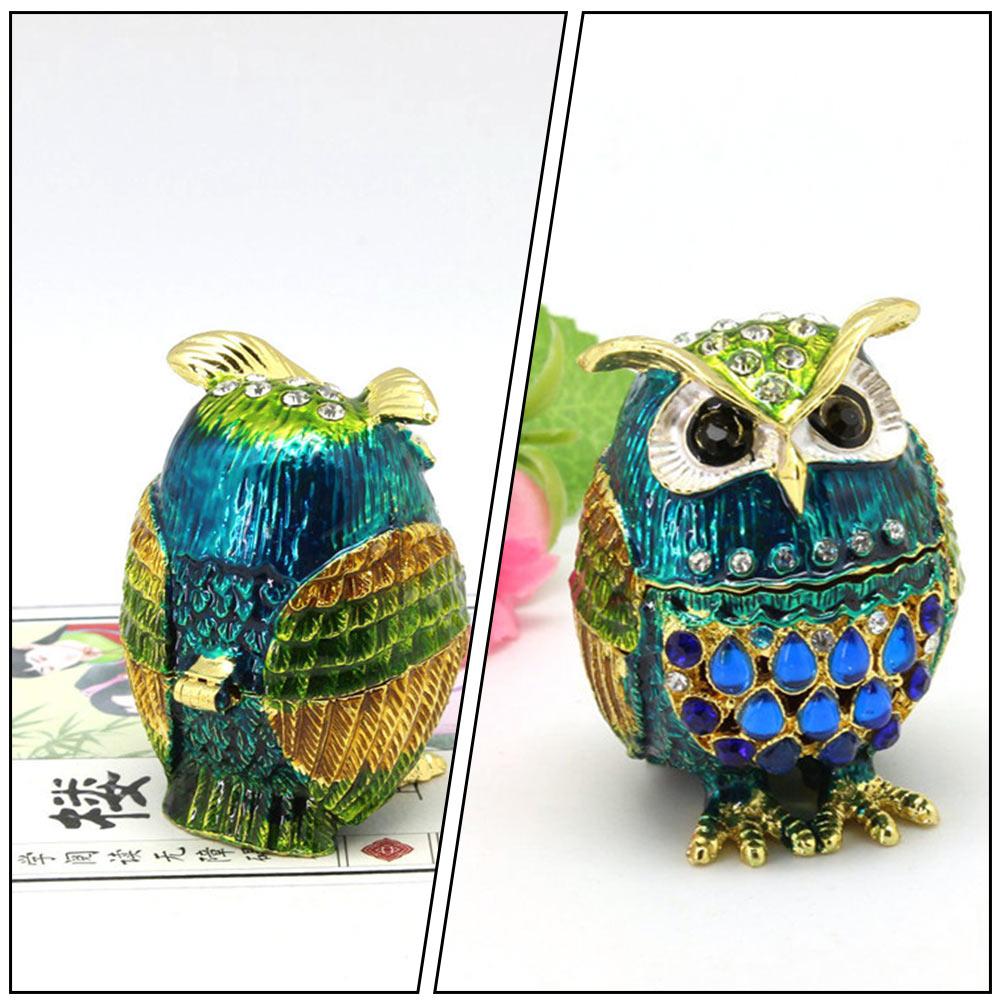Ötvözetből készült bagoly figura asztali figura ékszerdoboz dekoráció asztali ón szobor fém ajándék