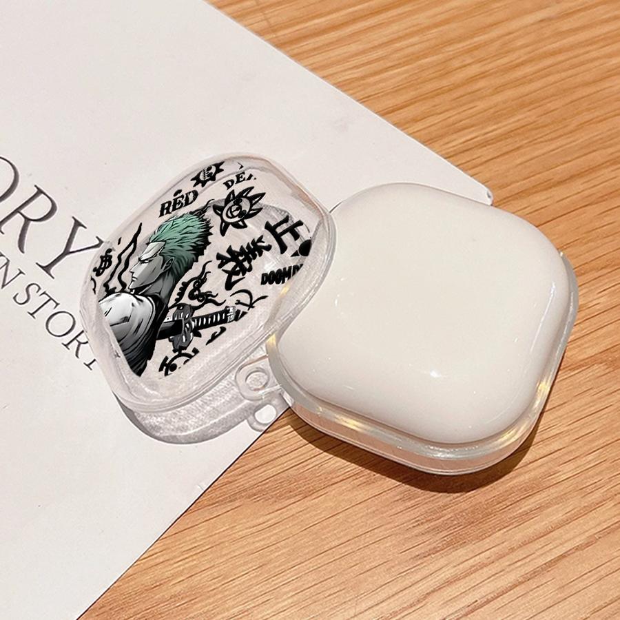 Custodie Trasparenti per Auricolari Cover Con Gancio Custodia Per Samsung Galaxy Buds 4 Pro 2Pro Live 3 FE 4Pro 2 3Pro Anime One Piece Luffy Zoro