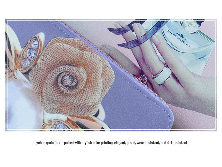 Women's Double Zipper Leather Clutch Wallet: Stylish Long Wallet & Phone Bag with Large Capacity & Coin Purse