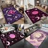 Pinkish Purple Moon Carpet Living Room Girls Room Mysterious Witch Flowers NonSlip Rug Home Hallway Area Decor Rug Doormat