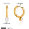 Yori Popular Waterproof Shiny Cubic Zirconia Hoop Earrings Stainless Steel Delicate Premium Daily Jewelry Accessory
