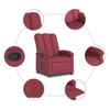 Vidaxl Foldable Armchair, Wine Red, Fabric Upholstered