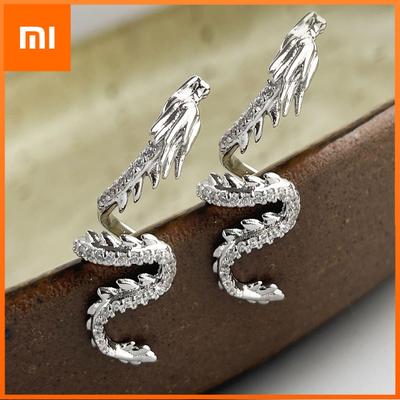 925 Sterling Silver Vintage Earrings For Women Trendy Simple Gold Dragon Earring Jewelry Prevent Allergy Party Accessories