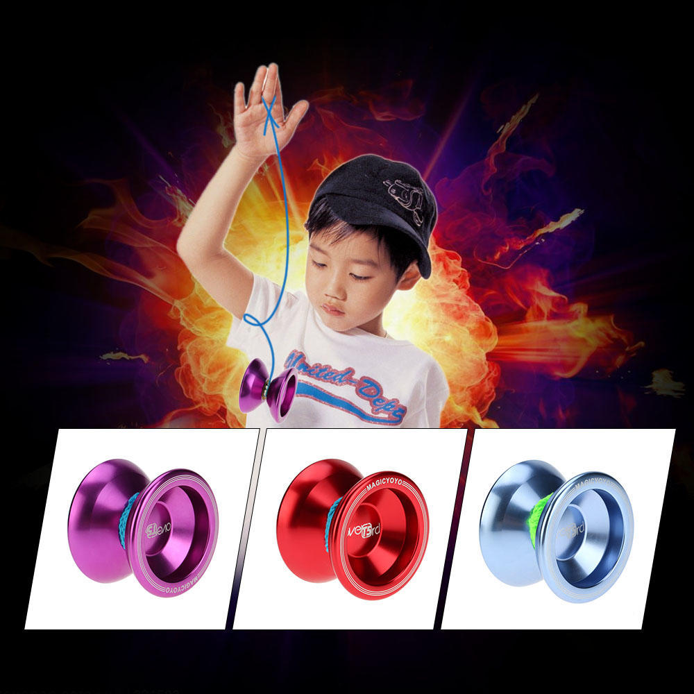 Professional Magic Yoyo T5 Overlord Aluminum Alloy Metal Yoyo 8 Ball KK Bearing with String for Kids Red