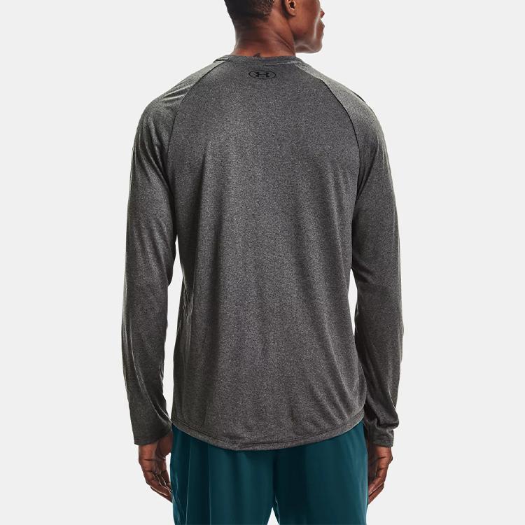Under Armour Tech T Shirts Men's Carbon Gray Crew Neck Moderate Straight Fit 1328496-090