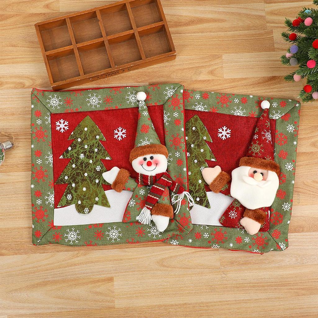 Christmas Pillow Covers 15x15Inch Christmas Theme Soft Pillowcase Cushion Covers With Tree And Snowflake Design For Home Living