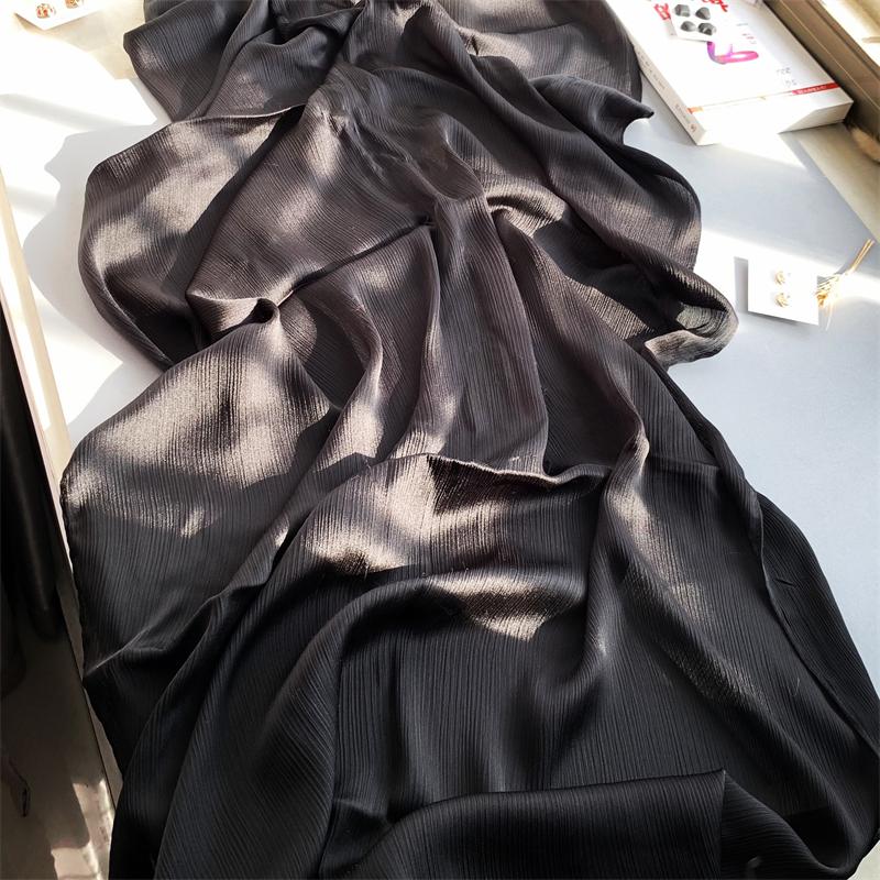 Crinkle Satin Chiffon Hijab for Muslim Women Mini Crepe Plain Shawl Wrinkle Solid Long Turban Islam Headscarf