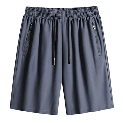 Nadměrné velikosti Ledové hedvábné sportovní šortky pro muže Letní tenké rychleschnoucí kalhoty, Lehké business casual kalhoty pro muže