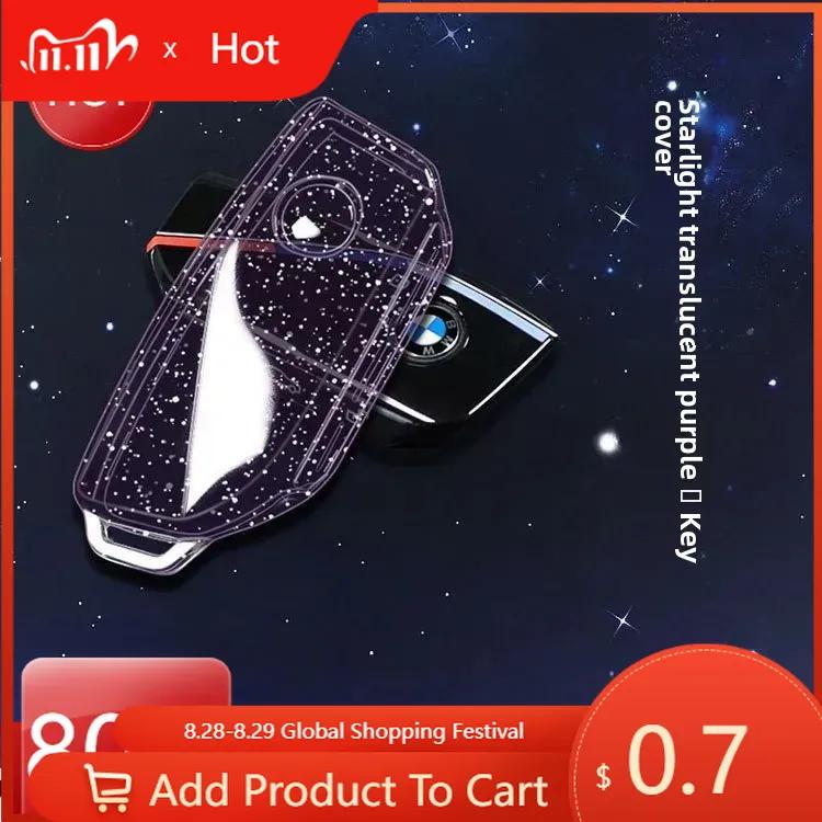 

Car Sticker Hot 2025 New BMW X5 Key Case X17 System Men s Women s 740li735lixmi7 Transparent Shell Pack Hot Plastic Polymer Car Glitter Black