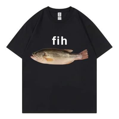 Funny Fih Fish Meme Tshirt High Quality Fashion Short Sleeve T Shirts Unisex Women Casual Loose Cotton Tshirts Summer Streetwear