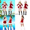 Women's Sexy Santa Outfit Red Tube Top Dress Xmas Cloak Cosplay