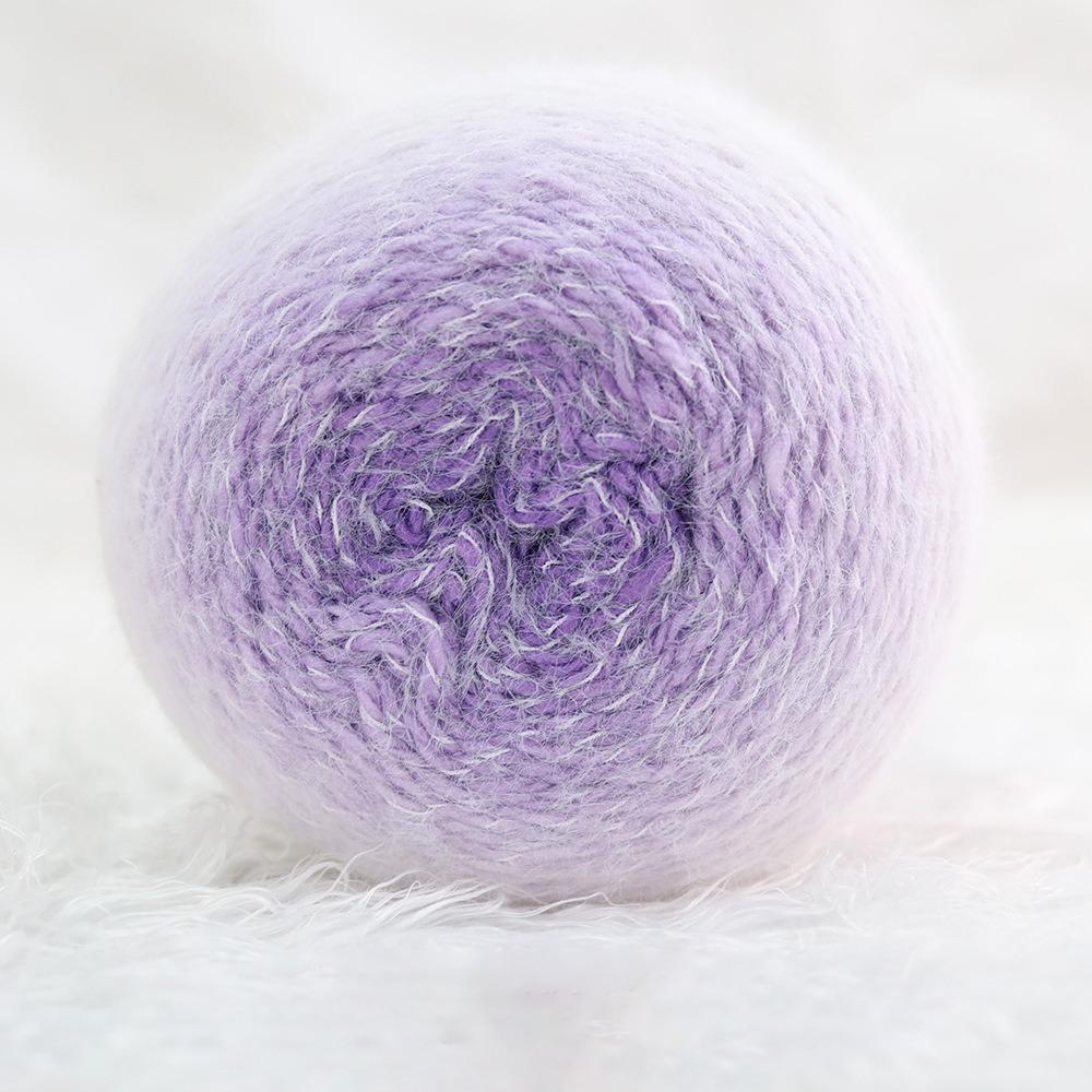 200g/ Roll Durable Gradient Color Wool Yarn Multicolor Handmade Long Velvet Yarn DIY Soft Knitting Yarn for Blanket Scarf