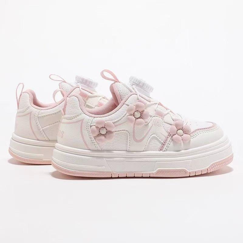 2025 spring and autumn new little girl princess shoes medium and older children s sports shoes casual and versatile 26 розовый