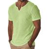 Men’s Cotton Short Sleeve V Neck T Shirt Casual Basic Solid Crew Neck Streetwear Spring Summer Comfortable Fit