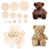 100/50PCS Wood Joints Connector Handmade Teddy Bear Wood Circle Craft Child Kid Toy DIY Scrapbooking Manual Handicraft Accessory