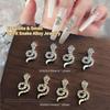 5 Pcs Snake Nails Charms Nails Art Rhinestones 3D Snake Nails Art Charms Nails Art Decorations for Crafts Jewelry Making