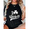 Oversized T Shirt Black I Love Whiskey With Clover Print Casual Streetwear For Women Party And Daily Wear