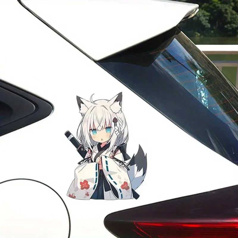 Cartoon Cute Fox Character Sticker Decal Sticker | Durable, Waterproof, UV Resistant | Compatible