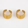 2Pcs Metal Embossed Open Hammer Texture Wide Adjustable Ring Settings Blank Rings Base Jewelry Making DIY Finger Ring With Loop