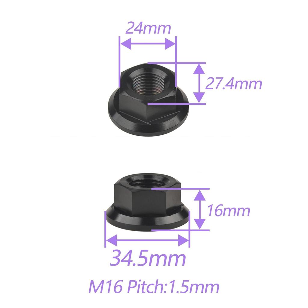 SenyEr Titanium Nuts M5/M6/M8/M10/M12/M14/M16 Flange Nuts Bolt Caps for Motorcycles Bicycles Bikes (Black, M5)