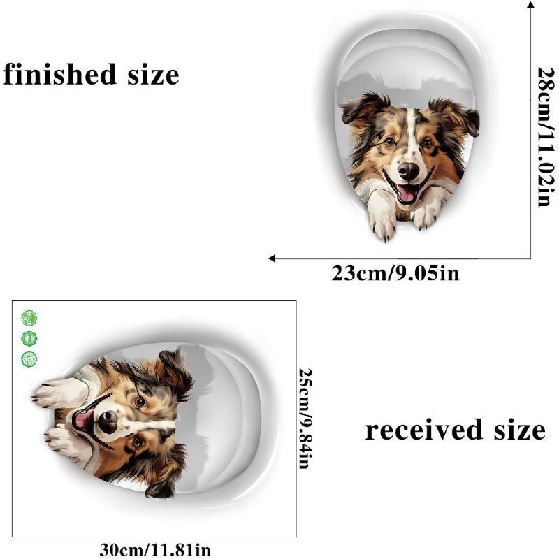 

3D Мультяшные Яркие Наклейки на Унитаз с Котом, Милые Животные Собака Белка Наклейки на Унитаз, Украшение для Ванной Комнаты, Водонепроницаемые Наклейки 20*30cm