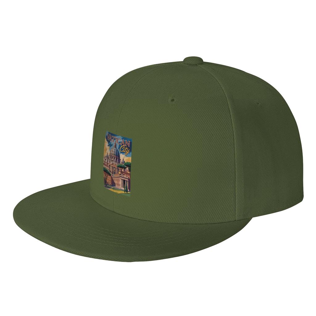 Fashion Vatican City Painterly Illustration Travel Art Vintage Flat Brim Sun Hat ParentChild Caps For Unisex