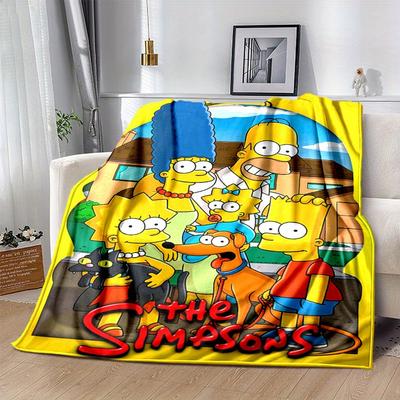 Die Simpsons Cartoon Decke, Kurzer Plüsch Niedliche Warme Decke, Wohnzimmer Heimdekoration Sofa Vier Jahreszeiten Reisen
