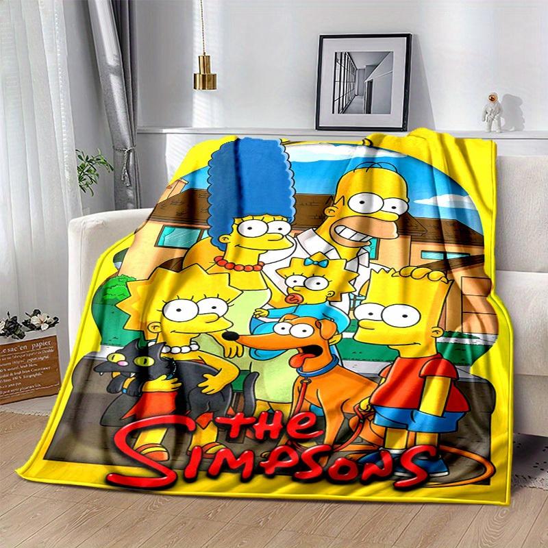 Die Simpsons Cartoon Decke, Kurzer Plüsch Niedliche Warme Decke, Wohnzimmer Heimdekoration Sofa Vier Jahreszeiten Reisen