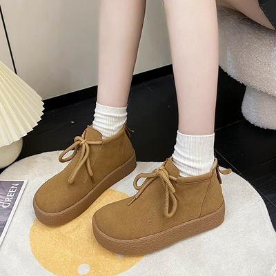2024 Fashion Women's Shoes Back Zip Women's Boots Hot Sale Front Lace-up Modern Boots Women New Round Toe Ankle Boots Zapatos