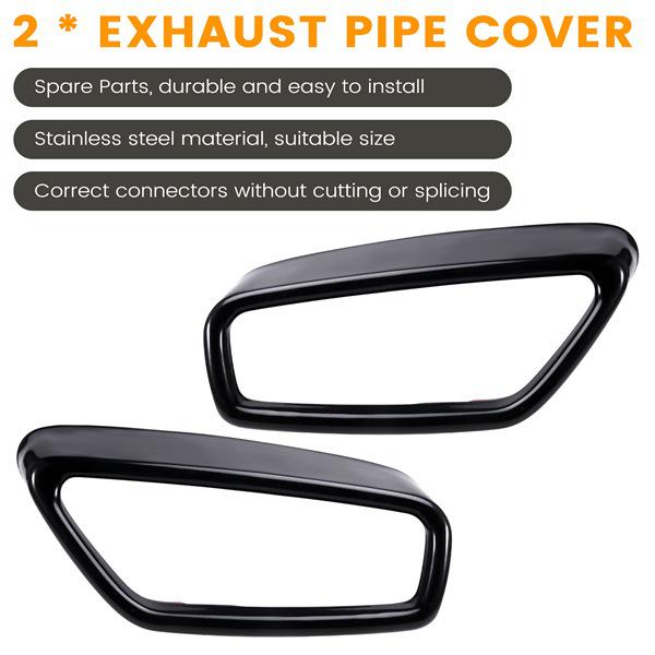 Pair of Rear Muffler Exhaust Pipe Covers for 18-22 BMW 5 Series G30/G38