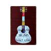 Vintage Poker Card Guitar Metal Tin Sign  Music Bar Garage Casino Wall Decor  Retro Iron Poster Plaque  Home Art Decoration