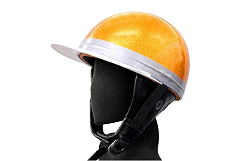 NBS Bike Parts Center Helmet Half Cork Half Three Button Gold Lame Free Size Circumference 701003 (Head 57cm~60cm)