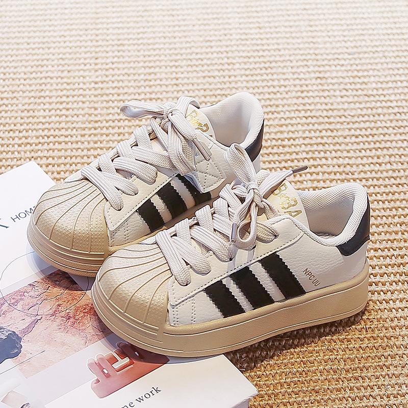 Girls' Shell-toe Sneakers with Soft Soles, New Autumn Model Children's Sports Shoes, Korean-style Versatile Casual Shoes for Older Boys