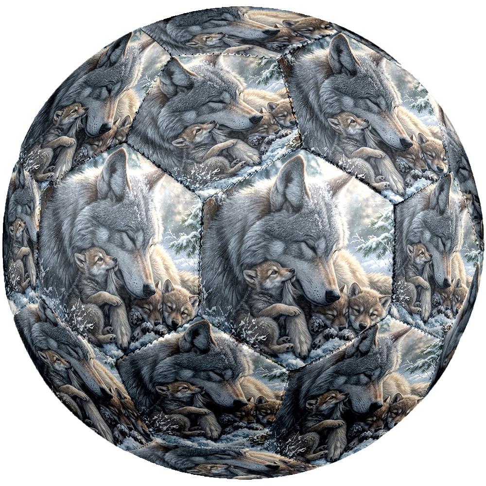 1pc Winter Wolf Family Theme Soccer Ball Football, Size 5, Lightweight PVC, Outdoor Training Soccer Ball,Gift C6591