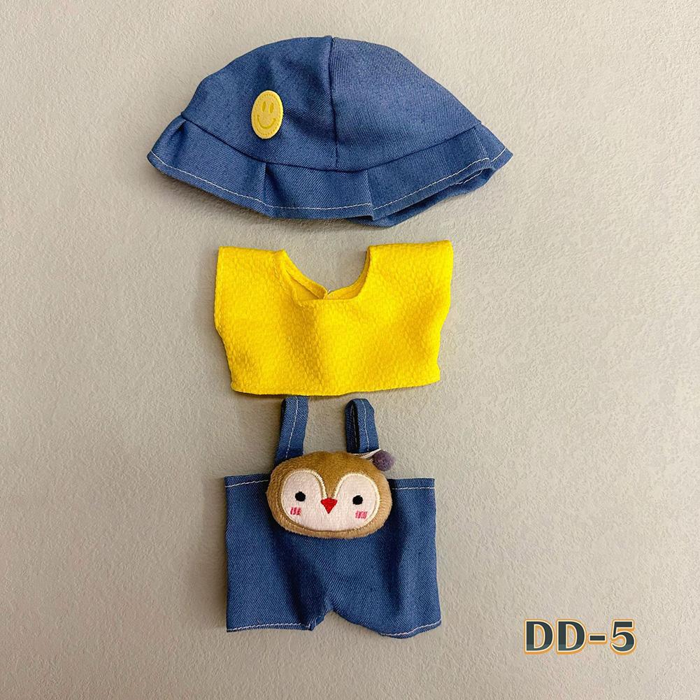 20CM Cotton Doll Rompers Cartoon Plush Doll Replacement Outfit Dress Playing House Accessories Mini Clothes