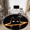 1pc FlameKitty Office Round Area Rug,  Mat Suitable For Office, Under Office Chairs Bedroom Living Room Home Decor, Room Deco