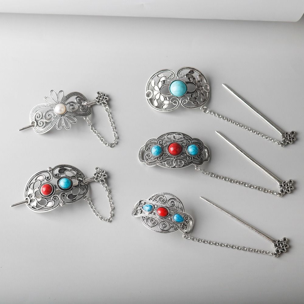Ethnic Style Retro Hairpin New Chinese Style Ancient Style Hair Sticks for Long Hair Alloy Hanfu Headwear Hair Accessories
