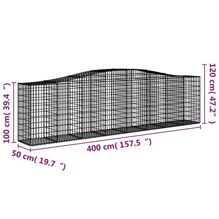 VidaXL 15x Arched Gabion Baskets Arched Gabion Cages Gabion Walls Garden Fences Terrace Outdoor 3145965